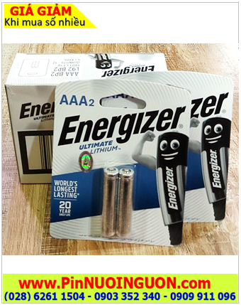 COMBO 01HỘP 6vỉ=12viên Pin Lithium AAA 1.5v Energizer L92-BP2 , Xuất xứ Singapore _Giá chỉ 659.000đ/HỘP